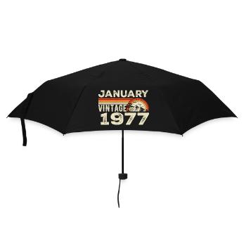 Janvier 1977 Vintage Anniversaire 1977, Né en 1977 - Parapluie standard - noir - Devant
