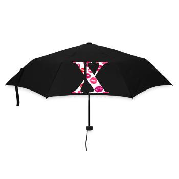 Letter x kisses - Umbrella (small) - black - Front
