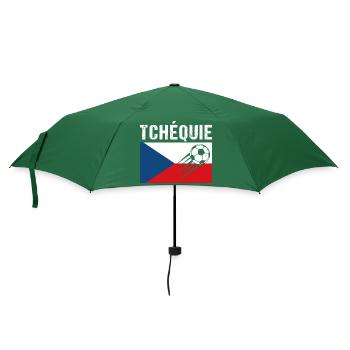 Czech Flag Soccer Czech Soccer Gift - Umbrella (small) - bottlegreen - Front