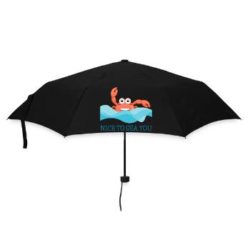 Le crabe crabe dans la mer accueille avec « Ravi de vous voir! » - Parapluie standard - noir - Devant