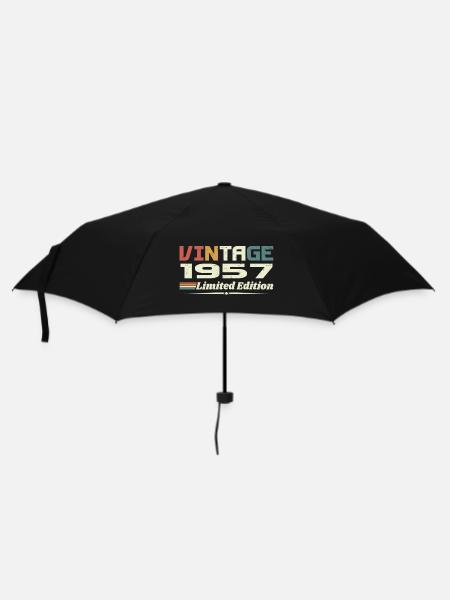 Jahrgang 1957 Geschenk 1957 Geburtstag 1957 Retro - Regenschirm (klein) - Schwarz