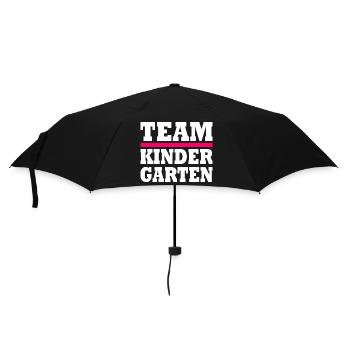 Team kindergarten - Regenschirm (klein) - Schwarz - Vorne