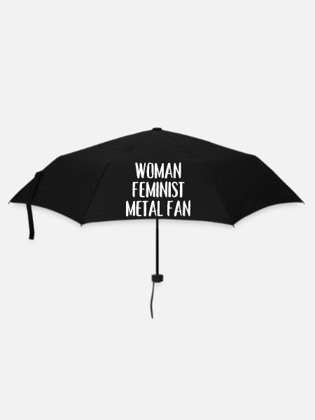 Woman Feminist Metal Fan - Umbrella (small) - black