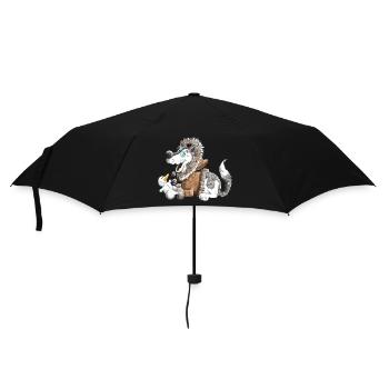 Süßer Husky - Huskys - Schlittenhund - Geschenk - Regenschirm (klein) - Schwarz - Vorne