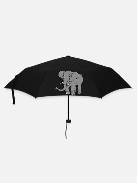 Großer grauer Elefant - Regenschirm (klein) - Schwarz