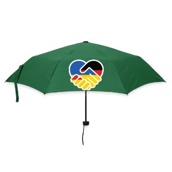 Solidaritätsherz DeutschlandUkraine - Regenschirm (klein) - Flaschengrün - Vorne