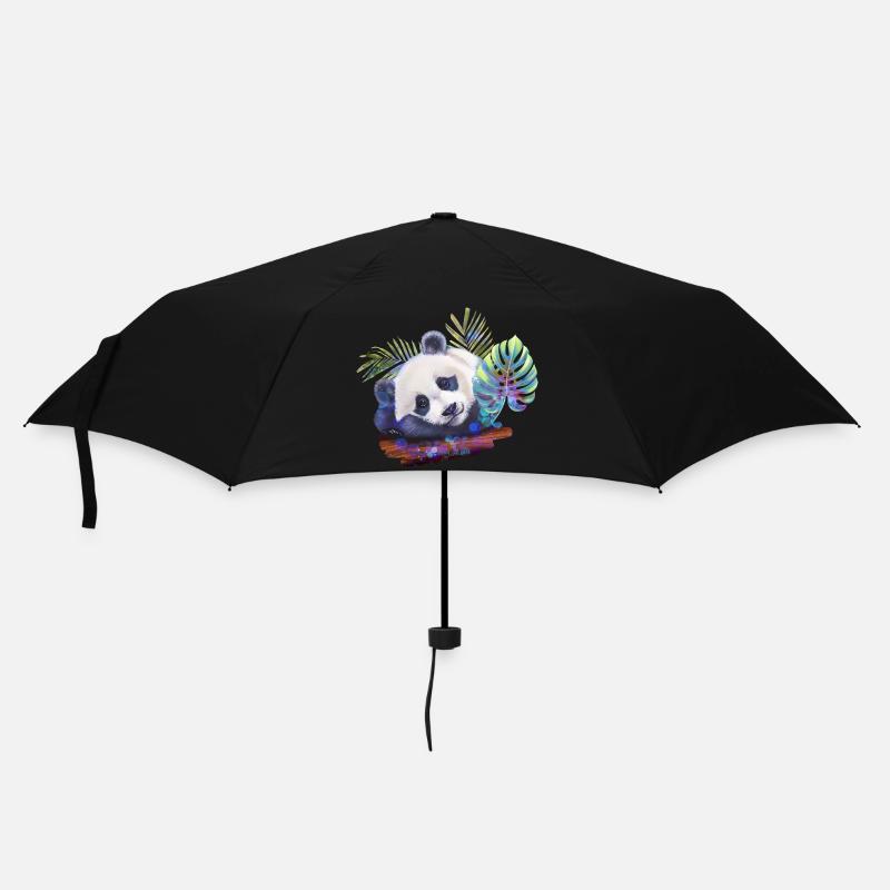 Panda - Regenschirm (klein) - Schwarz