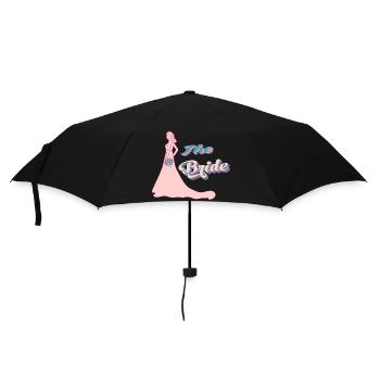 the bride retro pink typographie and silhouette - Umbrella (small) - black - Front