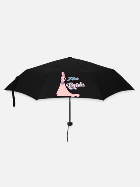 the bride retro pink typographie and silhouette - Umbrella (small) - black