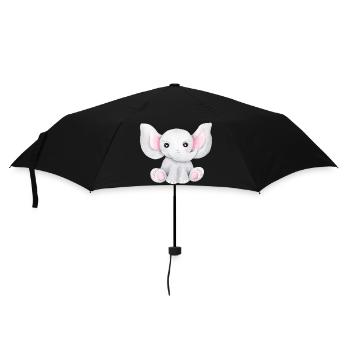 Cute Elephant Baby Africa Savannah Safari Elephant - Umbrella (small) - black - Front