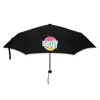 Eishockey Spieler Sport Fan Vintage Retro Bunt - Regenschirm (klein) - Schwarz - Vorne