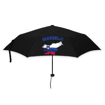 Slovenia Flag Map used - Umbrella (small) - black - Front