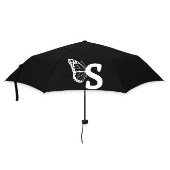 letter S butterfly - Umbrella (small) - black - Front