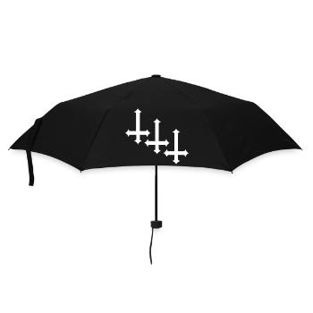 Croix gothique à l’envers - Parapluie standard - noir - Devant