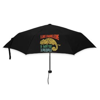 I Like Chameleons & Maybe 3 People Lizard Lover Re - Umbrella (small) - black - Front