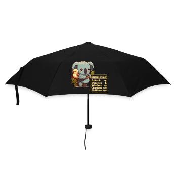 Damage-inflicting cute koala with bird shows - Umbrella (small) - black - Front