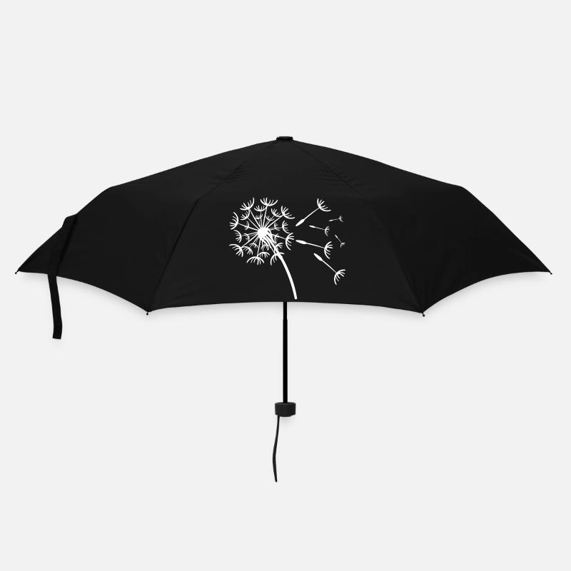 Verspieltes Pusteblumen-Design - Regenschirm (klein) - Schwarz