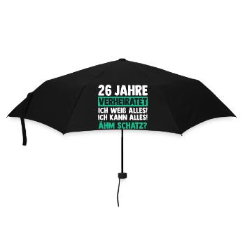 Ehe Jadehochzeit 26 Jahre Verheiratet Hochzeitstag - Regenschirm (klein) - Schwarz - Vorne