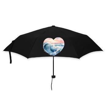 Welle Meer - Regenschirm (klein) - Schwarz - Vorne