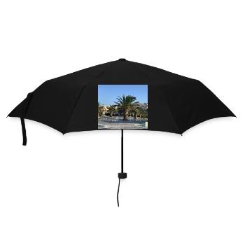 Palme - Regenschirm (klein) - Schwarz - Vorne