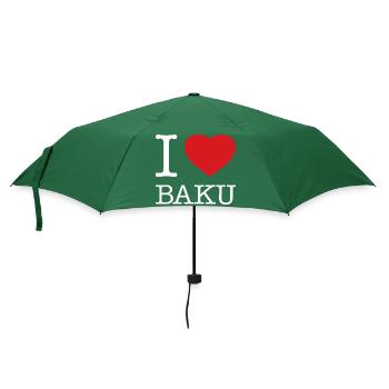 I LOVE BAKU - Umbrella (small) - bottlegreen - Front
