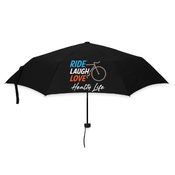 Ride Laugh Love Healty Life - Regenschirm (klein) - Schwarz - Vorne