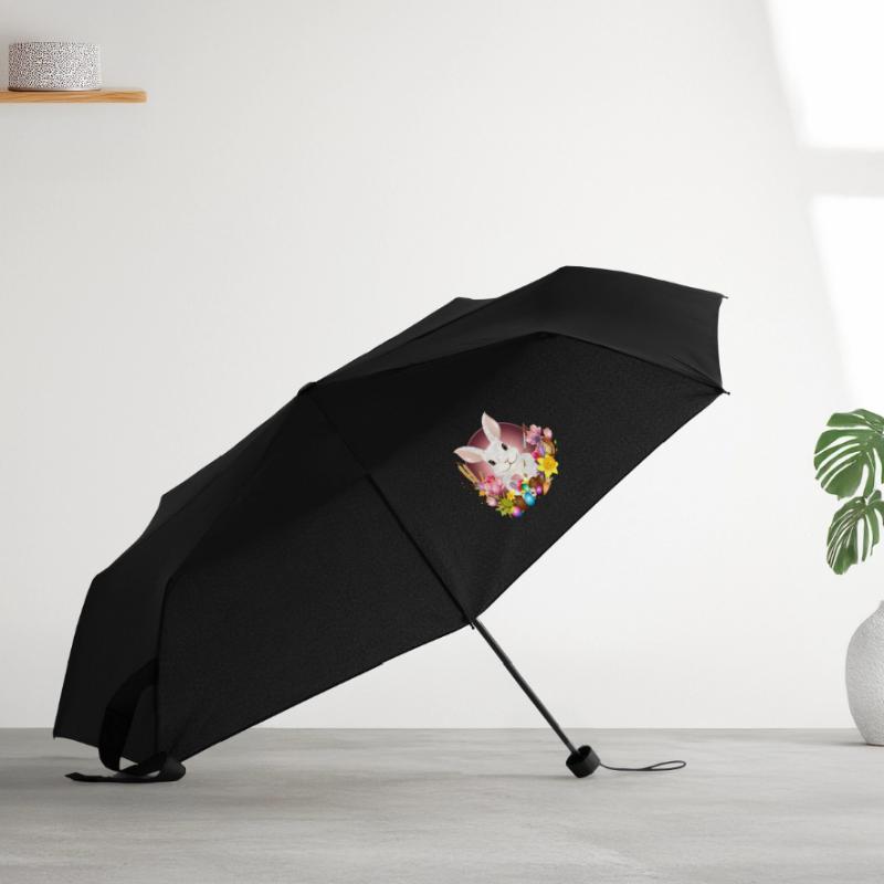 white rabbit with easter eggs as easter bunny Umbrella (small)