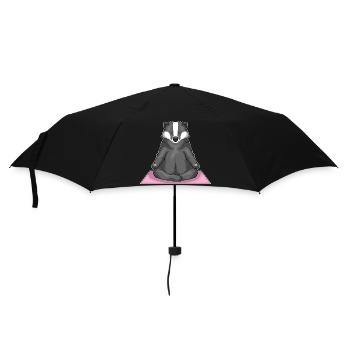 Dachs Yoga Fitness Meditation - Regenschirm (klein) - Schwarz - Vorne