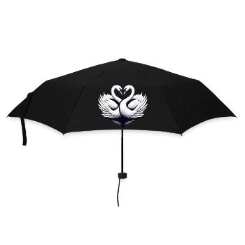 Schwan diese zwei Schwäne bilden ein Herz für dich - Regenschirm (klein) - Schwarz - Vorne