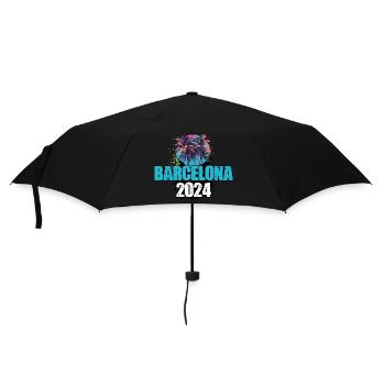 Barcelona 2024 Reisen Tour Team - Regenschirm (klein) - Schwarz - Vorne