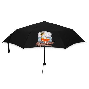 Kasachstan Kasach UdSSR Katze Flagge Normaden - Regenschirm (klein) - Schwarz - Vorne
