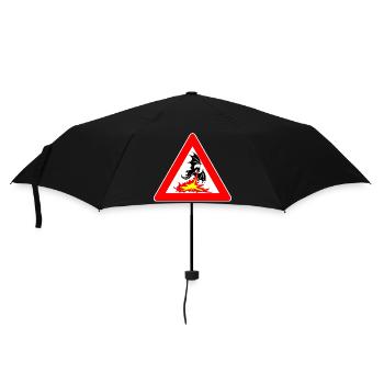 Attention Dragon with Bad Mood Traffic Sign - Umbrella (small) - black - Front