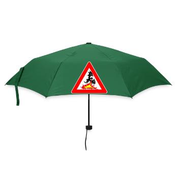 Attention Dragon avec panneau de signalisation de mauvaise humeur - Parapluie standard - vert bouteille - Devant