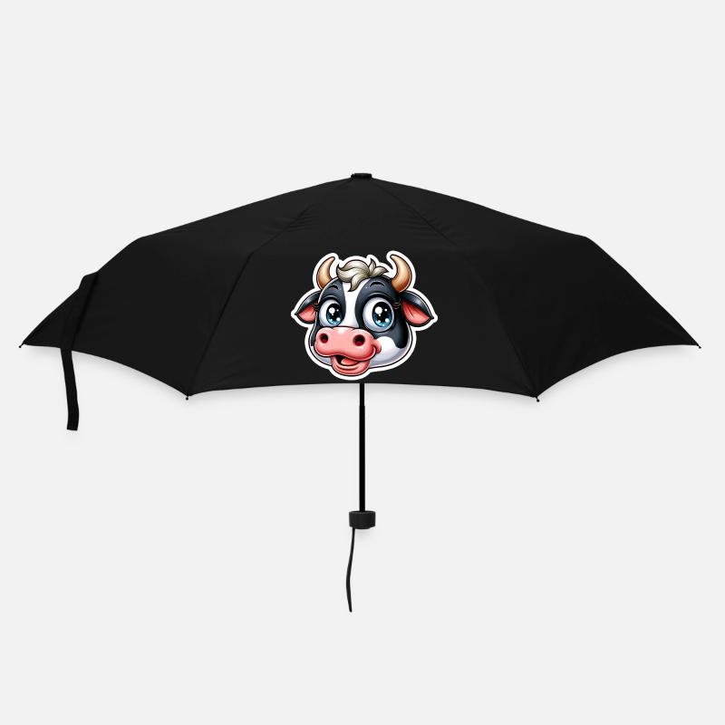 Kuh - Regenschirm (klein) - Schwarz