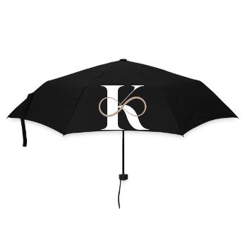 Unendlicher Buchstabe k - Regenschirm (klein) - Schwarz - Vorne