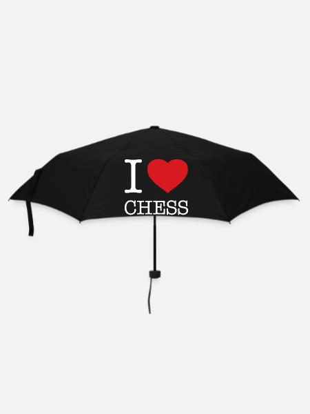 I LOVE CHESS - Regenschirm (klein) - Schwarz