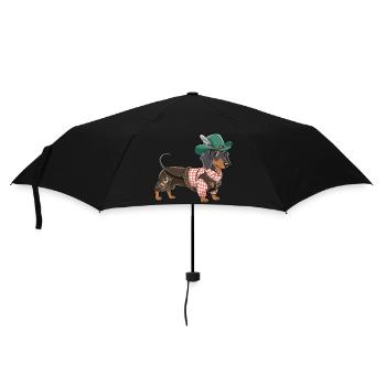 Bavarian Dachshund Red White Shirt Traditional Costume Bavaria - Umbrella (small) - black - Front