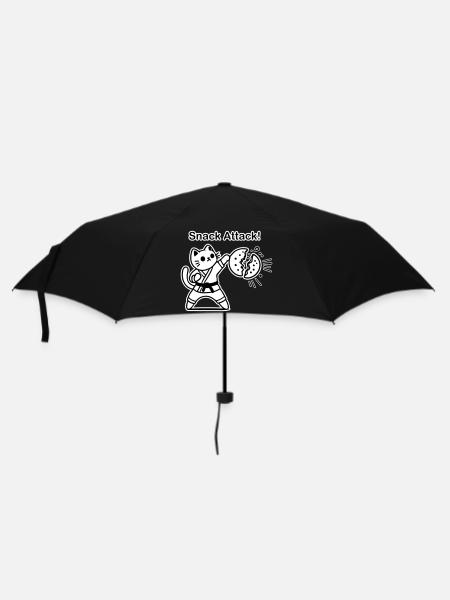 Karaté Chat frappant un biscuit - Snack Attack Design - Parapluie standard - noir