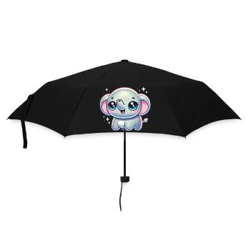 Super Cute Kawaii Baby Elefant - Regenschirm (klein) - Schwarz - Vorne