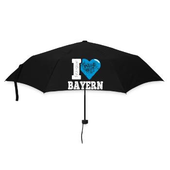 I Love Freistaat Bayern - Regenschirm (klein) - Schwarz - Vorne