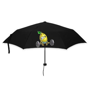 Lustiges Gym Shirt mit Fitness Zitrone - Regenschirm (klein) - Schwarz - Vorne