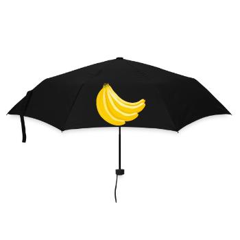 Vier gelbe Bananen im Bund für Fans von Food-Art - Regenschirm (klein) - Schwarz - Vorne
