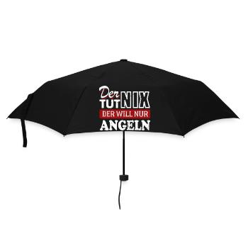 Der tut nix der will nur angeln - Spruch - Regenschirm (klein) - Schwarz - Vorne