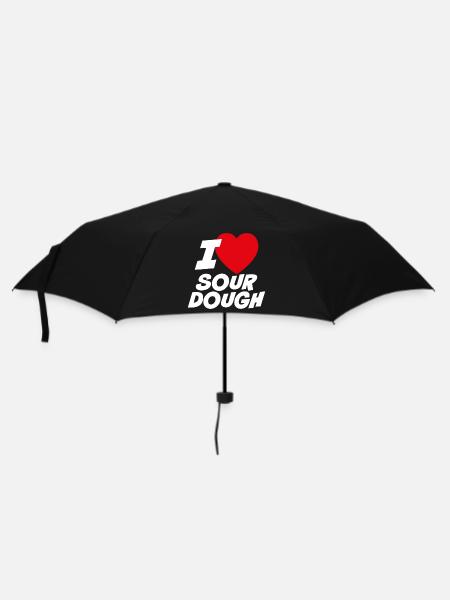 Ich liebe Sauerteig - Regenschirm (klein) - Schwarz