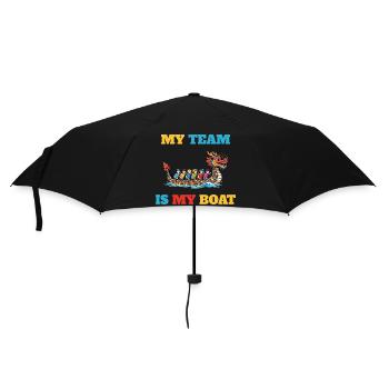 My Team is my Boat - Regenschirm (klein) - Schwarz - Vorne