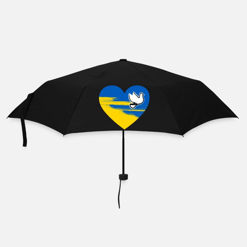 Ukraine Frieden Herz Design - Regenschirm (klein) - Schwarz