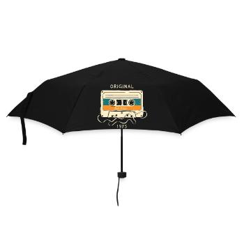 50. Geburtstag Oktober 1975 Vintage Kassette - Regenschirm (klein) - Schwarz - Vorne
