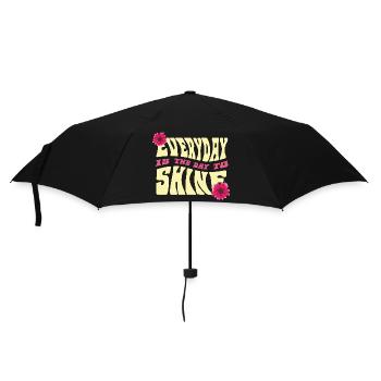 Jeden Tag Strahlen Design - Regenschirm (klein) - Schwarz - Vorne