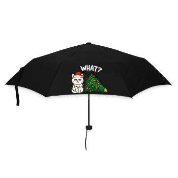 Annyoed Cat Christmas Lights - Umbrella (small) - black - Front