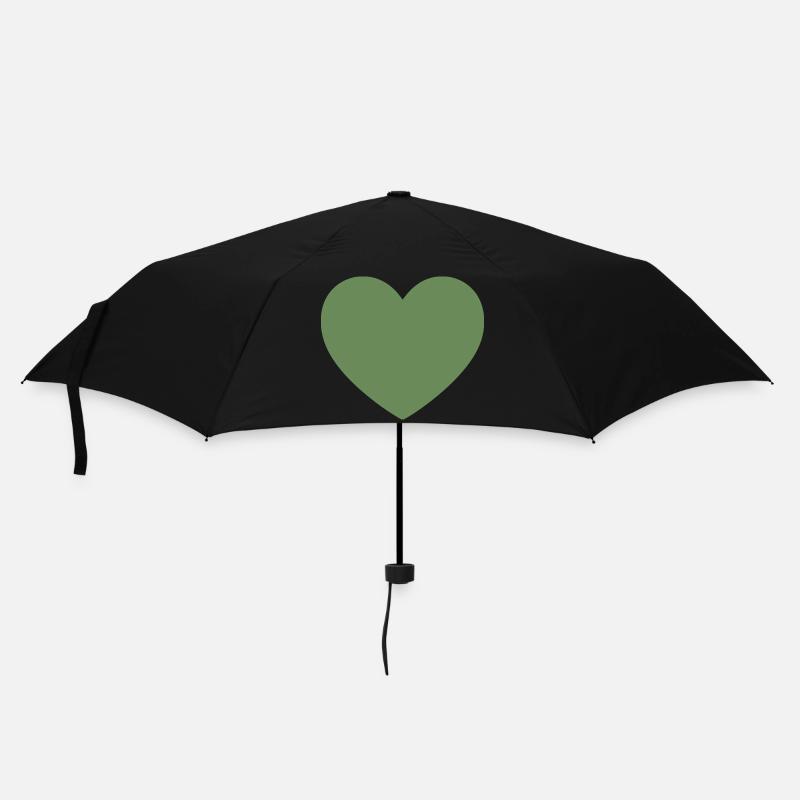 Cadeau de la Saint-Valentin vert cœur vert - Parapluie standard - noir